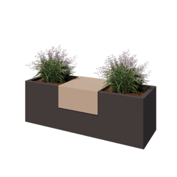 Stalen plantenbakplateau - 40 x 41 x 20 cm - Sand look