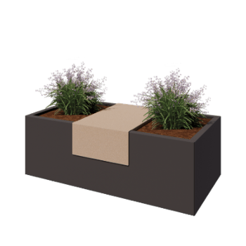 Stalen plantenbakplateau - 40 x 61 x 20 cm - Sand look