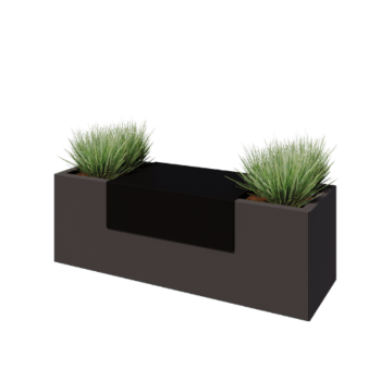 Stalen plantenbakplateau - 60 x 41 x 20 cm - RAL9005 mat (zwart)
