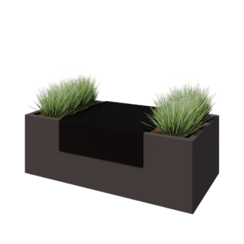 Stalen plantenbakplateau - 60 x 61 x 20 cm - RAL9005 mat (zwart)