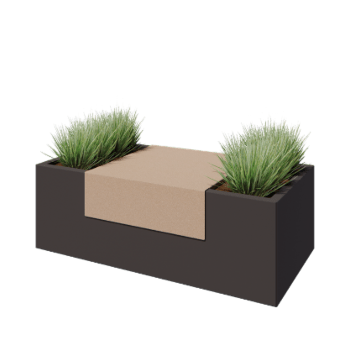 Stalen plantenbakplateau - 60 x 61 x 20 cm - Sand look