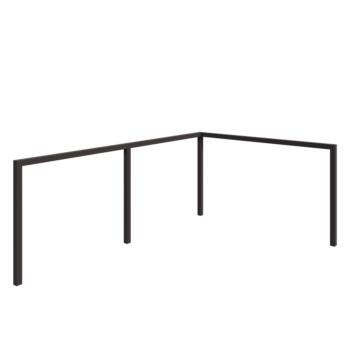 Stalen pergola - Hoek - 600 x 412 x 230 cm - RAL7016 mat (antraciet grijs) - Zonder betonpoer