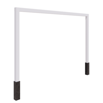 Stalen pergola - Recht - 400 x 230 cm - RAL9010 mat (wit) - Met betonpoer