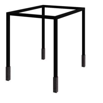 Stalen pergola - Rechthoek - 324 x 250 x 230 cm - RAL9005 mat (zwart) - Met betonpoer