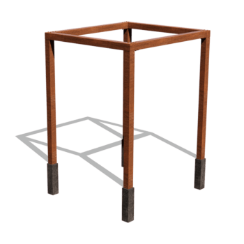 Cortenstaal pergola vierkant opstelling 224 x 200 cm