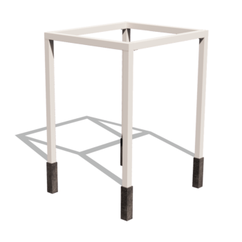 Stalen pergola - Vierkant - 224 x 200 x 230 cm - RAL9010 mat (wit) - Met betonpoer