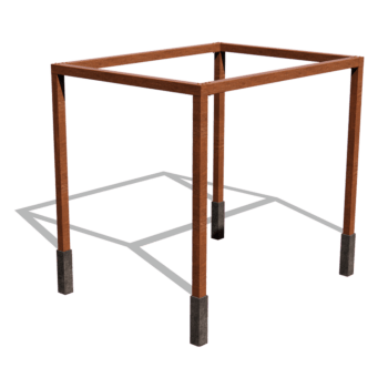 Cortenstaal pergola vierkant opstelling 324 x 250 cm