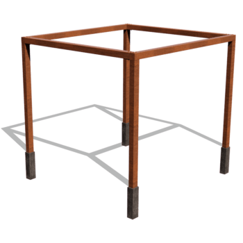 Cortenstaal pergola vierkant opstelling 324 x 300 cm