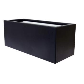 Polyester plantenbak - Rechthoek - 100 x 50 x 50 cm - RAL9005 mat (zwart) - Met bodem