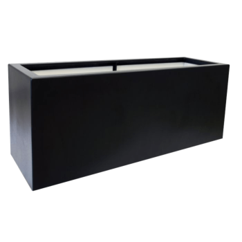 Polyester plantenbak - Rechthoek - 120 x 50 x 60 cm - RAL9005 mat (zwart) - Met bodem