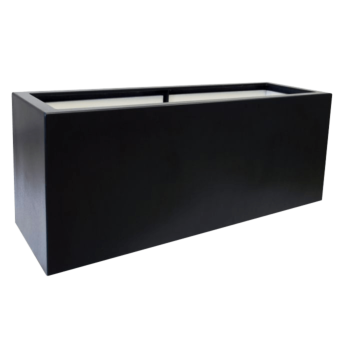 Polyester plantenbak - Rechthoek - 150 x 50 x 60 cm - RAL9005 mat (zwart) - Met bodem