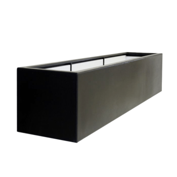 Polyester plantenbak - Rechthoek - 200 x 40 x 40 cm - RAL9005 mat (zwart) - Met bodem
