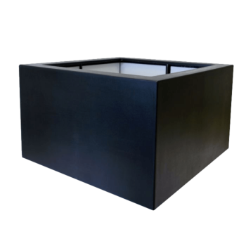 Polyester plantenbak - Vierkant - 120 x 120 x 60 cm - RAL9005 mat (zwart) - Met bodem