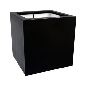 Polyester plantenbak - Vierkant - 80 x 80 x 80 cm - RAL9005 mat (zwart) - Met bodem
