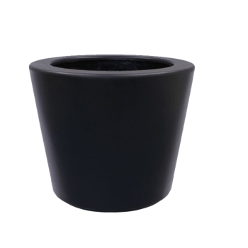 Polyester plantenbak - Conisch - Ø 63 x 52 cm - RAL9005 mat (zwart) - Met bodem