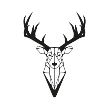 Metalen wanddecoratie - Rendier Small - 60 x 43,4 cm