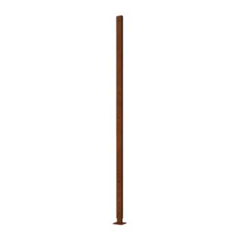Cortenstaal paal recht met voetplaat 190 x 6 x 3 cm
