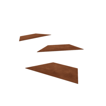 Cortenstaal staptegel - Zeshoek half H - 50 x 21,5 cm