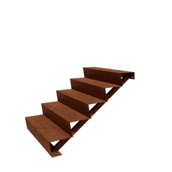 Cortenstaal tuintrap - 5-trede - 120 x 100 x 85 cm