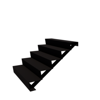 Stalen tuintrap - 5-trede - 120 x 120 x 85 cm - RAL9005 mat (zwart)