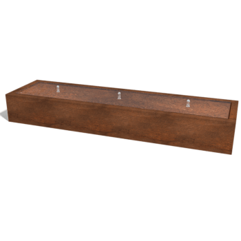 Cortenstaal watertafel 300 x 80 x 40 cm