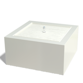 Aluminium watertafel - Lyra - 80 x 80 x 40 cm - RAL9010 mat (wit) - Met LED-verlichting