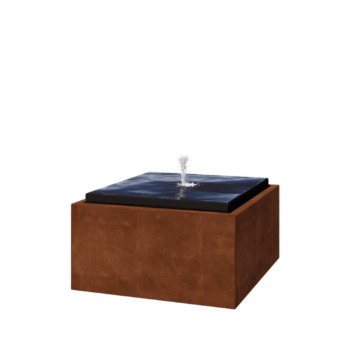 Cortenstaal watertafel - Orin - 80 x 80 x 40 cm - Met LED-verlichting