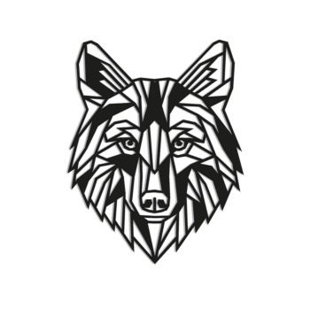 Metalen wanddecoratie - Wolf 1.0 Small - 60 x 47,1 cm