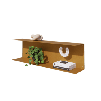 Stalen wandplank - C-vorm - 100 x 20 x 28 cm - Gold