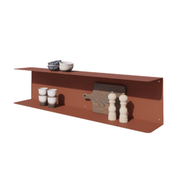 Stalen wandplank - C-vorm - 120 x 20 x 28 cm - Corten look