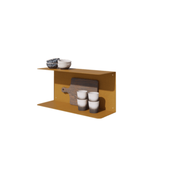 Stalen wandplank - C-vorm - 60 x 20 x 28 cm - Gold