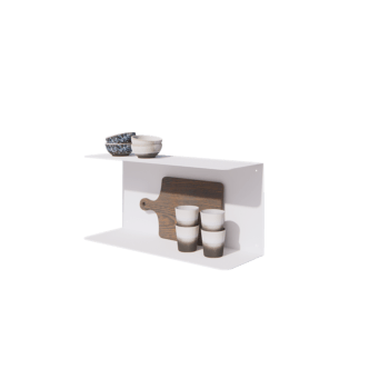 Stalen wandplank - C-vorm - 60 x 20 x 28 cm - RAL9010 mat (wit)