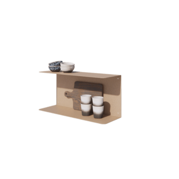 Stalen wandplank - C-vorm - 60 x 20 x 28 cm - Sand look