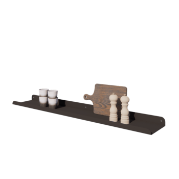 Stalen wandplank - U-vorm - 120 x 20 x 5 cm - RAL9005 mat (zwart)