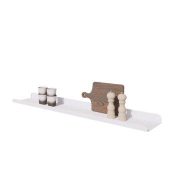 Stalen wandplank - U-vorm - 120 x 20 x 5 cm - RAL9010 mat (wit)