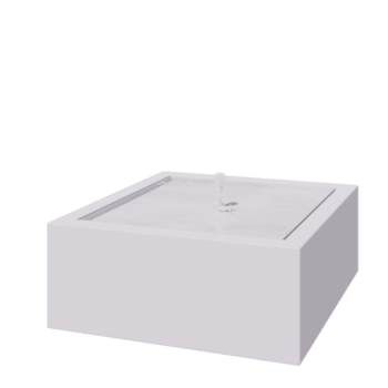 Aluminium watertafel - Lyra - 100 x 100 x 40 cm - RAL9010 mat (wit) - Met LED-verlichting