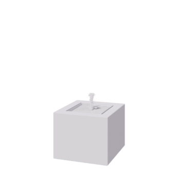 Aluminium watertafel - Lyra - 50 x 50 x 40 cm - RAL9010 mat (wit) - Met LED-verlichting