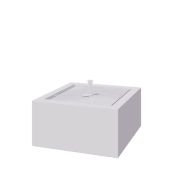 Aluminium watertafel - Lyra - 80 x 80 x 40 cm - RAL9010 mat (wit) - Met LED-verlichting