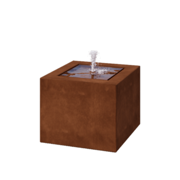 Cortenstaal watertafel - Lyra - 50 x 50 x 40 cm - Zonder LED-verlichting