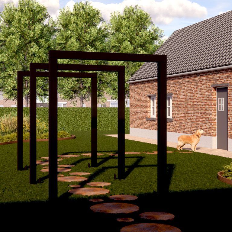 Gepoedercoat staal pergola recht 200 cm