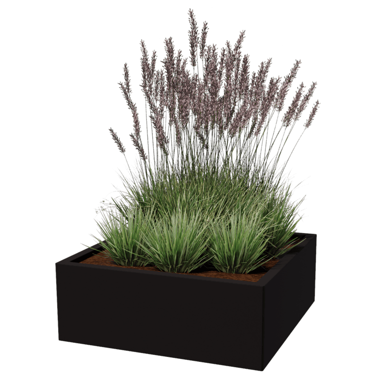 Gepoedercoat staal plantenbak Miami 80 x 80 cm