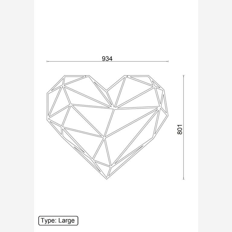 Metalen wanddecoratie Hart