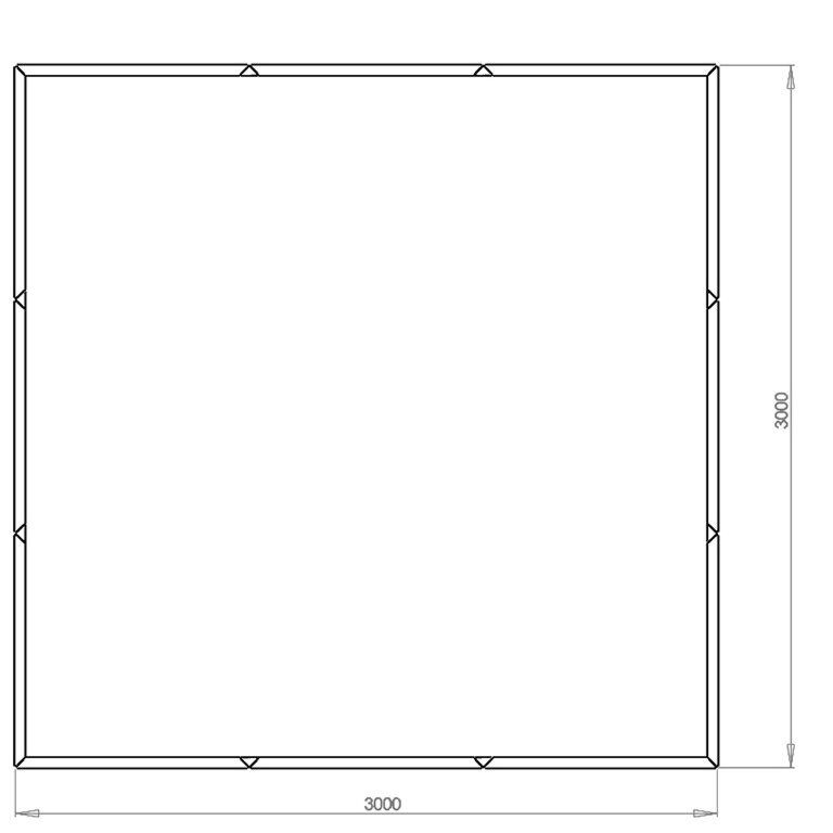 Cortenstaal plantenbak Miami xxl 300 x 300 cm