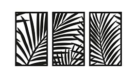 Metalen wanddecoratie Ferns 3-parts