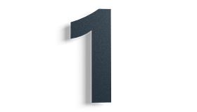 Zwart RVS huisnummer 1 - 150mm