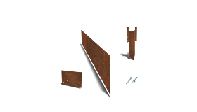 Cortenstaal kantopsluiting recht 150mm complete set per 15 meter