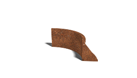 Cortenstaal keerwand binnenbocht 500x500mm (hoogte 300mm)