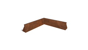 Cortenstaal keerwand binnenhoek 1000x1000mm (hoogte 300mm)