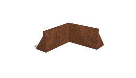 Cortenstaal keerwand binnenhoek 500x500mm (hoogte 300mm)