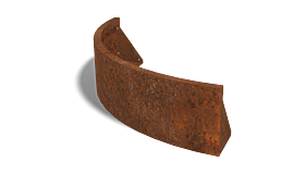 Cortenstaal keerwand buitenbocht 1000x1000mm (hoogte 300mm)